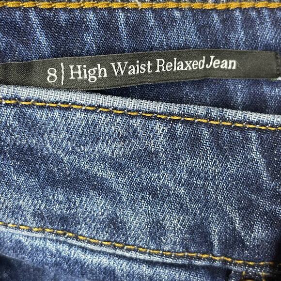 Talbots High Waist Relaxed Jeans Size 8 Blue Cotton Stretch Straight Leg - Picture 6 of 8